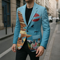 Japan Land Of The Rising Sun Blazer Japanese Pagoda Koi Fish