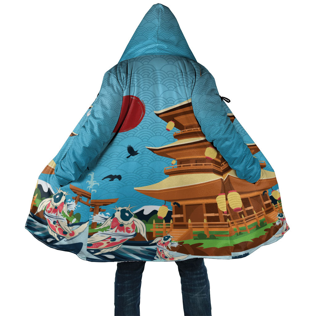 Japan Land Of The Rising Sun Cloak Japanese Pagoda Koi Fish