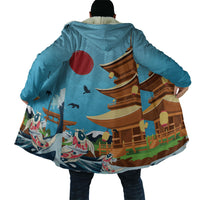 Japan Land Of The Rising Sun Cloak Japanese Pagoda Koi Fish