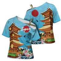 Japan Land Of The Rising Sun Cross Shoulder Shirt Japanese Pagoda Koi Fish