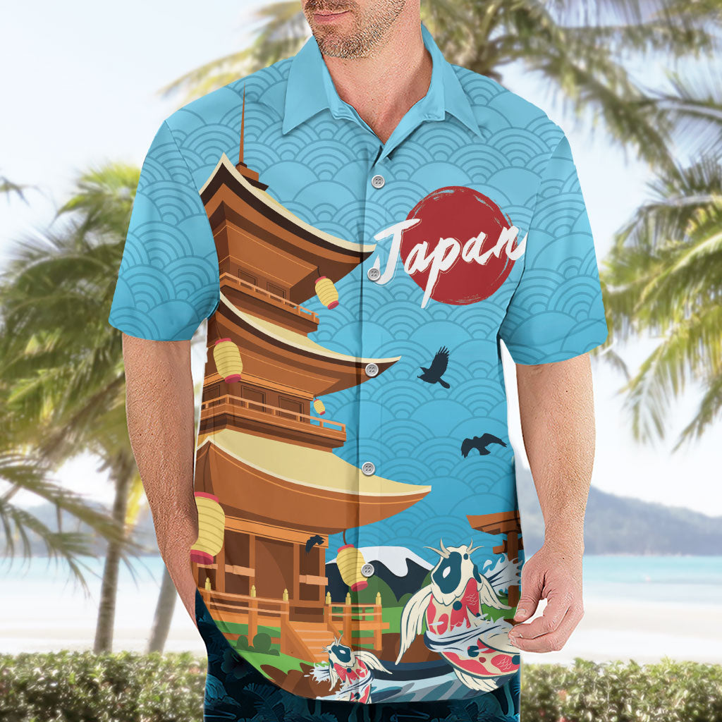 Japan Land Of The Rising Sun Hawaiian Shirt Japanese Pagoda Koi Fish