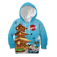 Japan Land Of The Rising Sun Kid Hoodie Japanese Pagoda Koi Fish