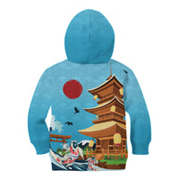 Japan Land Of The Rising Sun Kid Hoodie Japanese Pagoda Koi Fish