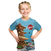 Japan Land Of The Rising Sun Kid T Shirt Japanese Pagoda Koi Fish