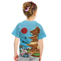 Japan Land Of The Rising Sun Kid T Shirt Japanese Pagoda Koi Fish