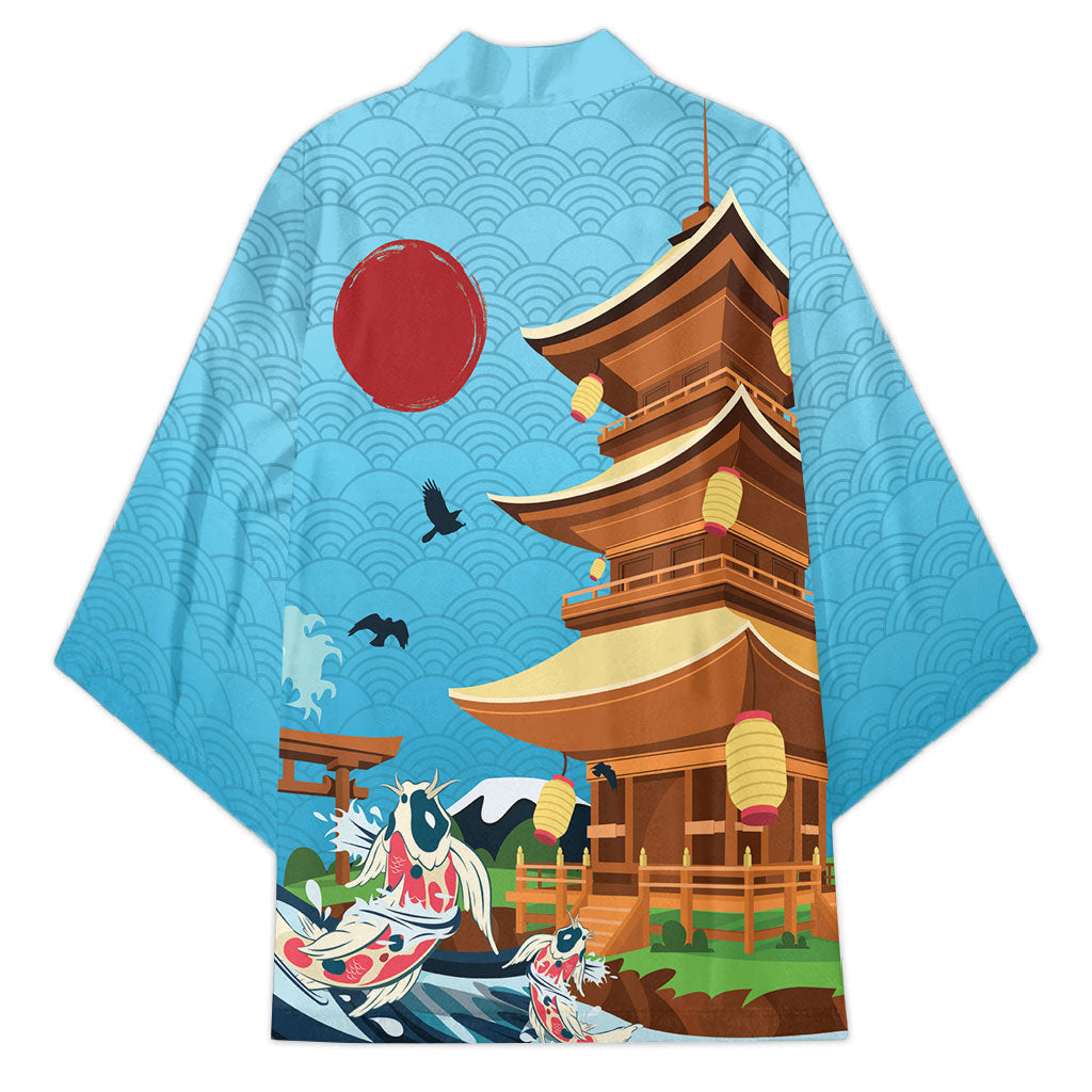 Japan Land Of The Rising Sun Kimono Japanese Pagoda Koi Fish