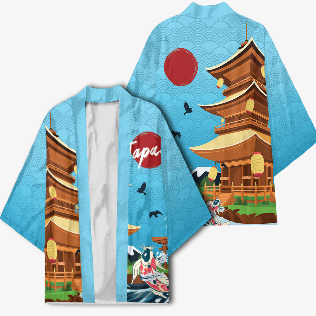 Japan Land Of The Rising Sun Kimono Japanese Pagoda Koi Fish