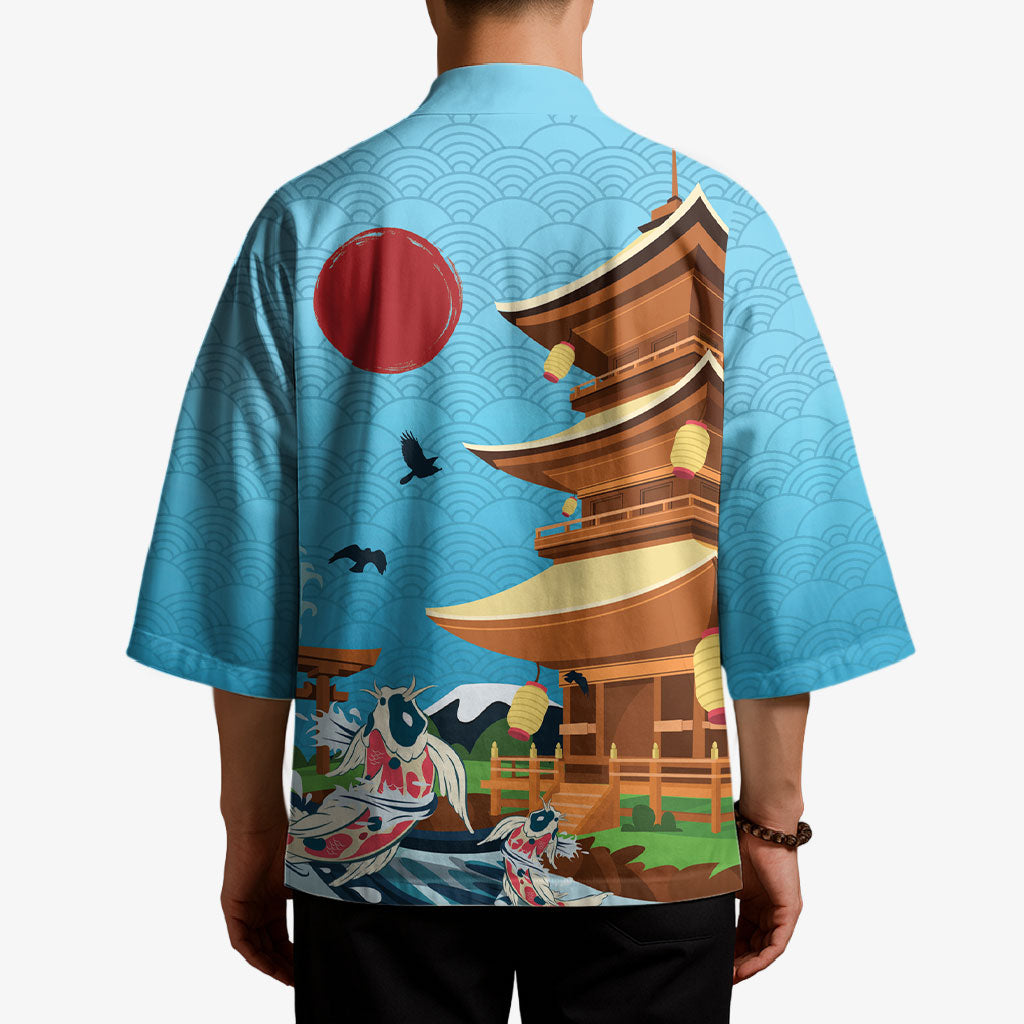 Japan Land Of The Rising Sun Kimono Japanese Pagoda Koi Fish