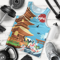 Japan Land Of The Rising Sun Men Tank Top Japanese Pagoda Koi Fish