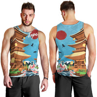 Japan Land Of The Rising Sun Men Tank Top Japanese Pagoda Koi Fish