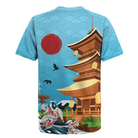 Japan Land Of The Rising Sun Rugby Jersey Japanese Pagoda Koi Fish