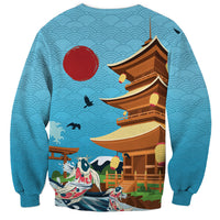 Japan Land Of The Rising Sun Sweatshirt Japanese Pagoda Koi Fish