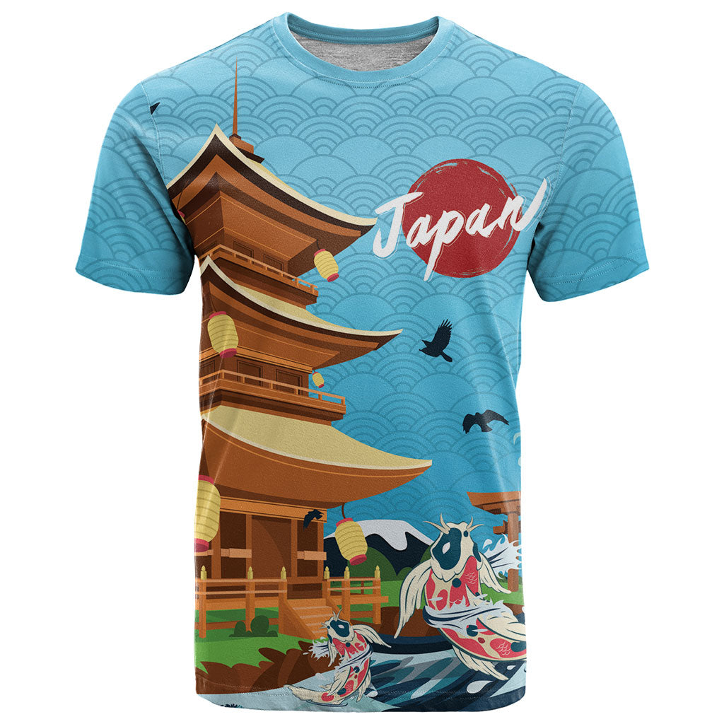 Japan Land Of The Rising Sun T Shirt Japanese Pagoda Koi Fish