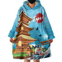 Japan Land Of The Rising Sun Wearable Blanket Hoodie Japanese Pagoda Koi Fish