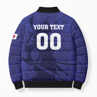 Custom Japan Samurai Blue 2026 Football Bomber Puffer Jacket Go Champion