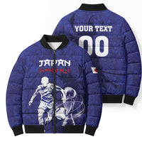Custom Japan Samurai Blue 2026 Football Bomber Puffer Jacket Go Champion