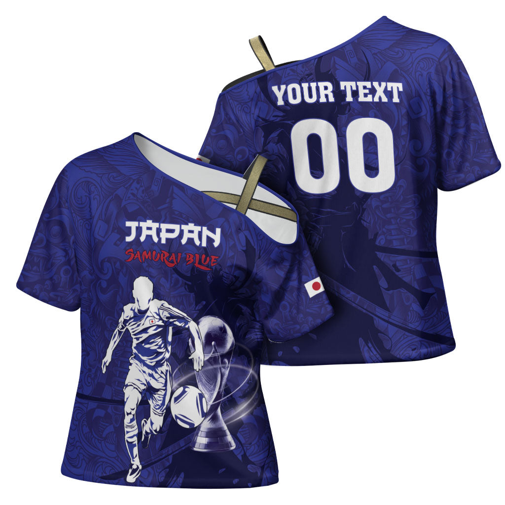 Custom Japan Samurai Blue 2026 Football Cross Shoulder Shirt Go Champion