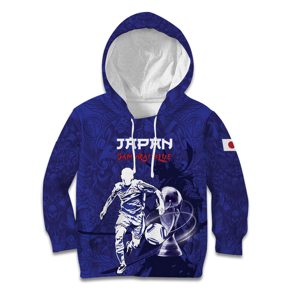 Custom Japan Samurai Blue 2026 Football Kid Hoodie Go Champion