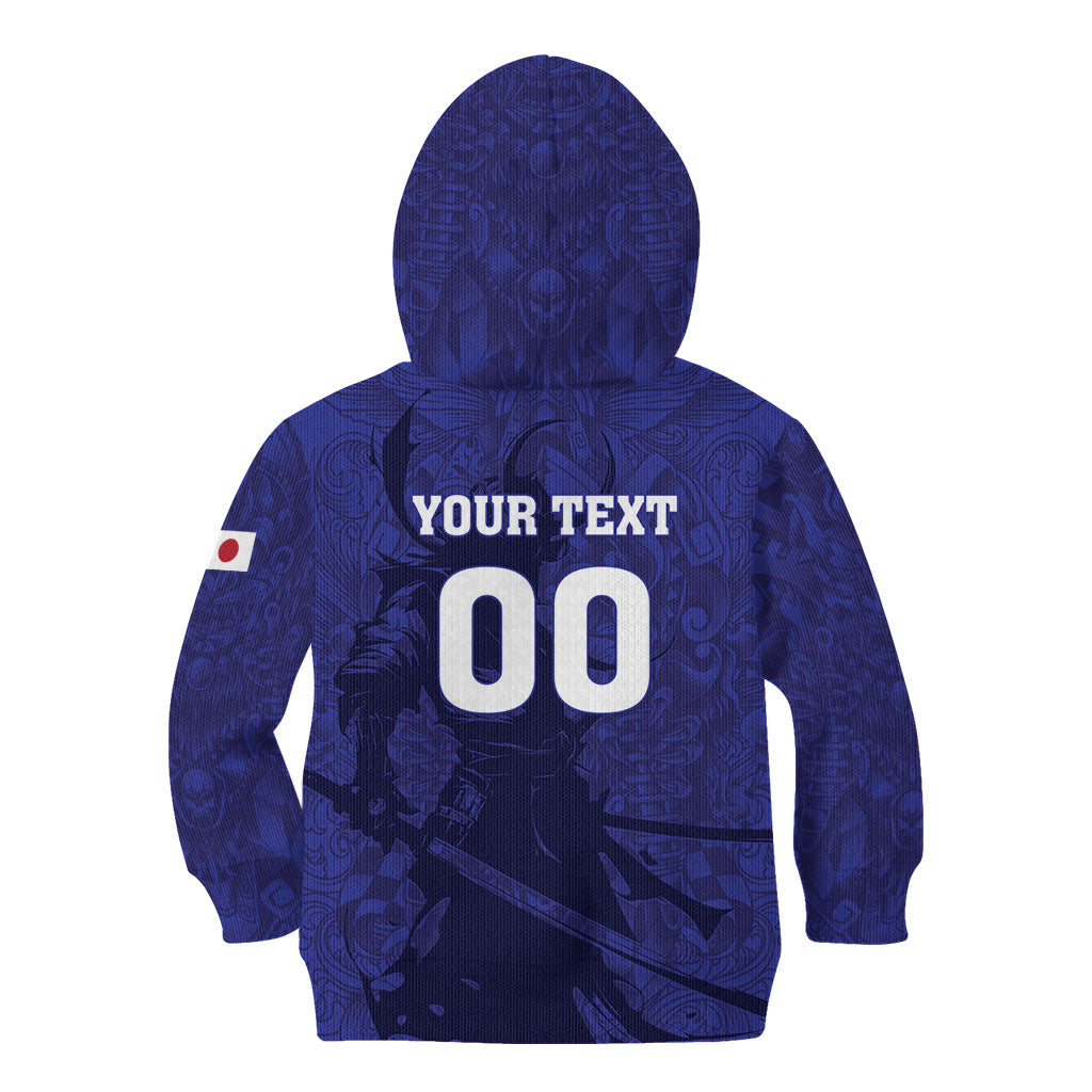 Custom Japan Samurai Blue 2026 Football Kid Hoodie Go Champion