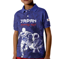 Custom Japan Samurai Blue 2026 Football Kid Polo Shirt Go Champion