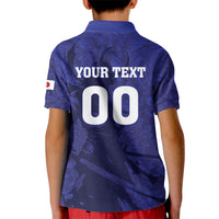 Custom Japan Samurai Blue 2026 Football Kid Polo Shirt Go Champion