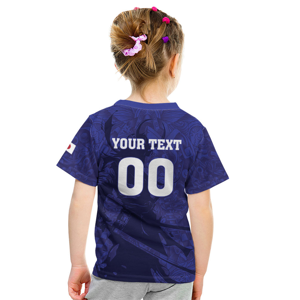 Custom Japan Samurai Blue 2026 Football Kid T Shirt Go Champion