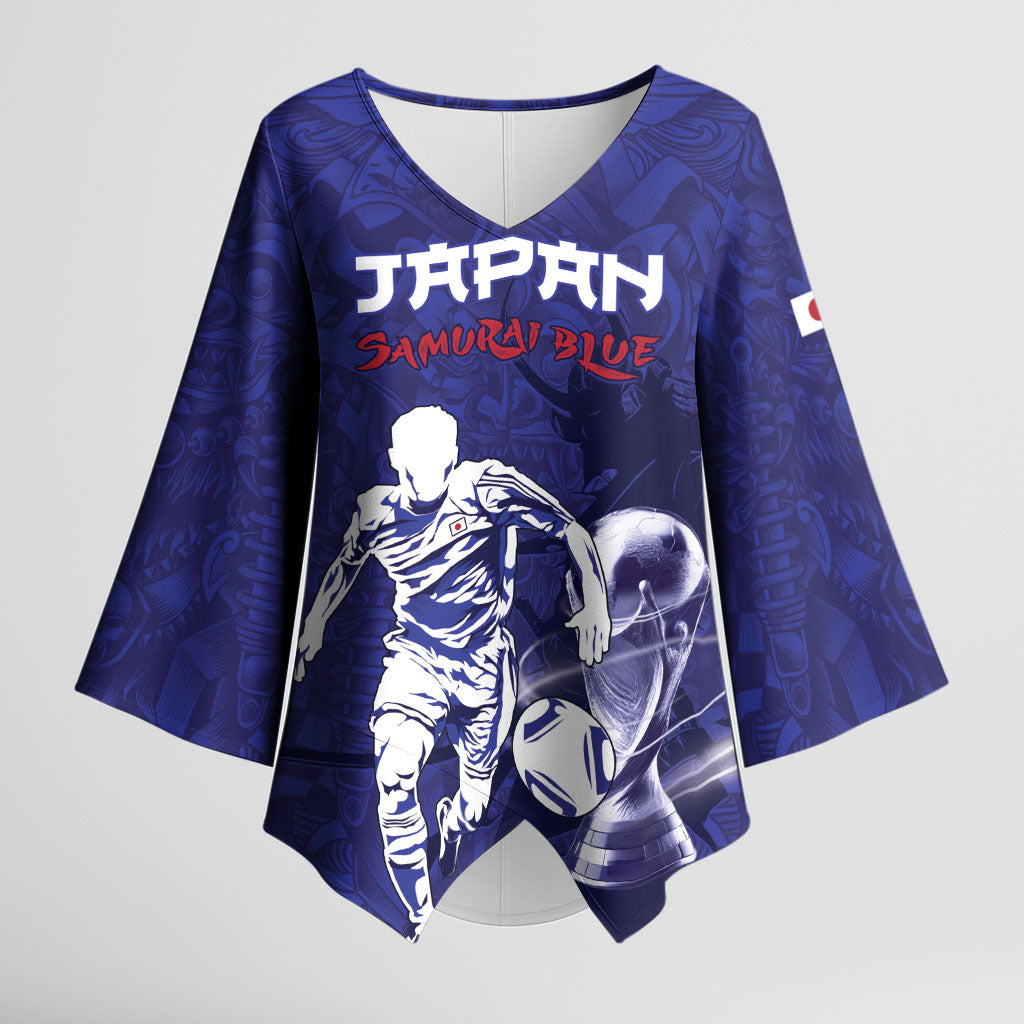 Custom Japan Samurai Blue 2026 Football Kimono Sleeve Blouse Go Champion