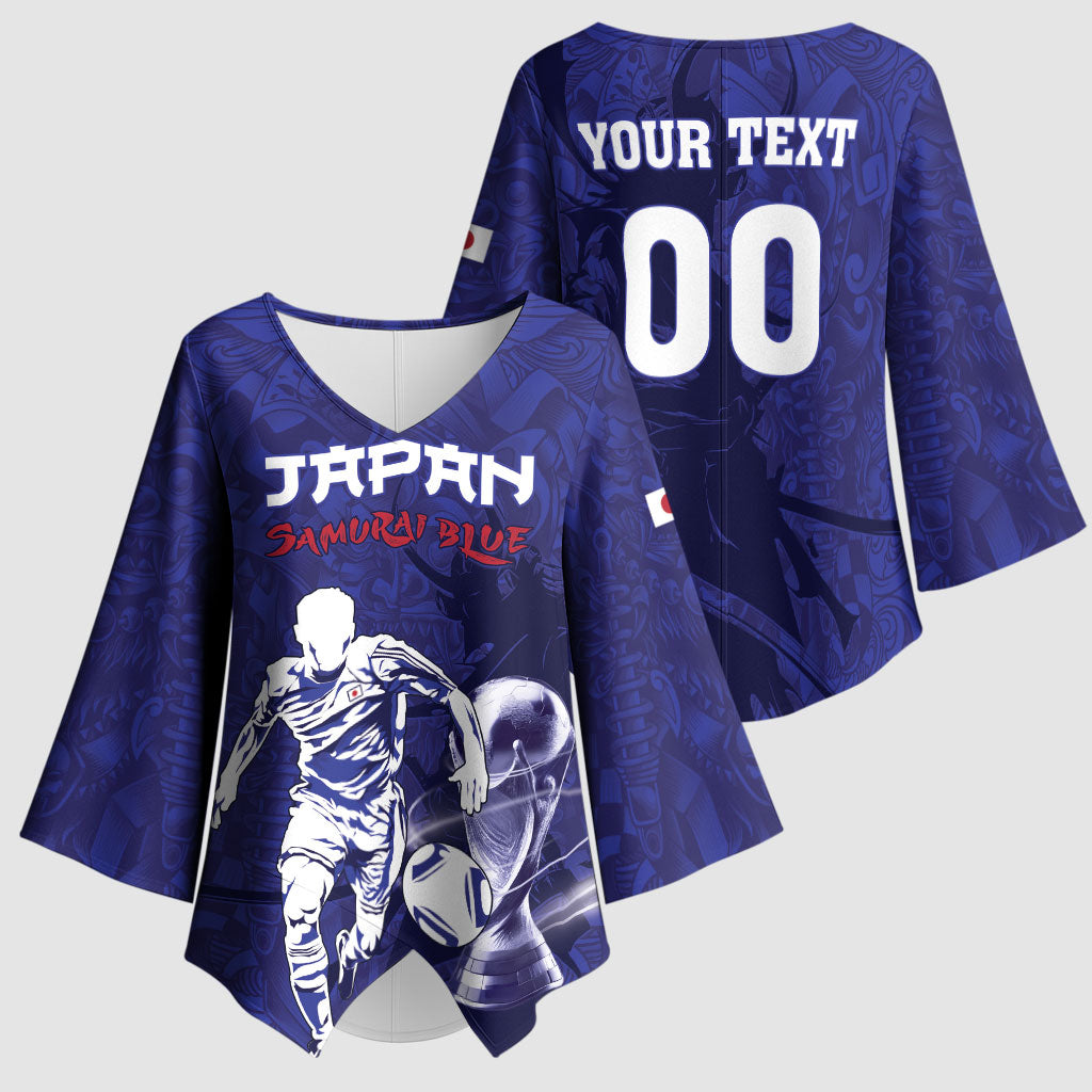 Custom Japan Samurai Blue 2026 Football Kimono Sleeve Blouse Go Champion