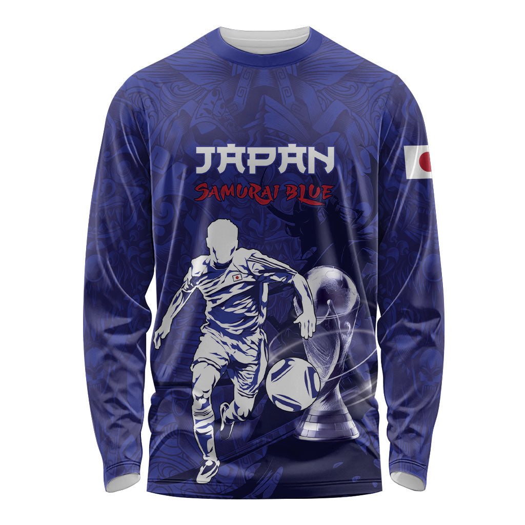 Custom Japan Samurai Blue 2026 Football Long Sleeve Shirt Go Champion