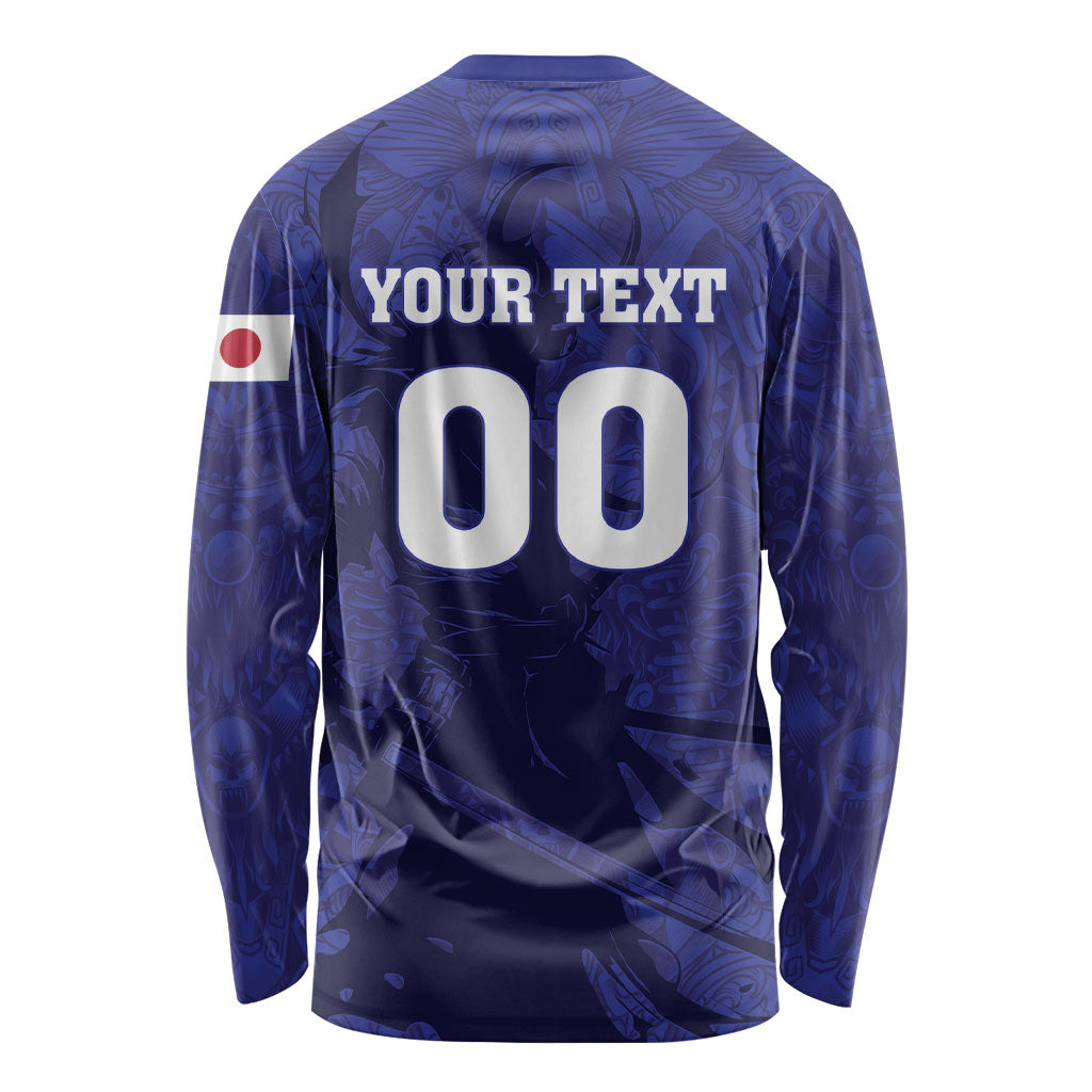 Custom Japan Samurai Blue 2026 Football Long Sleeve Shirt Go Champion