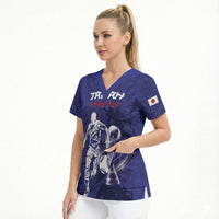 Custom Japan Samurai Blue 2026 Football Scrub Top Go Champion
