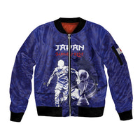 Custom Japan Samurai Blue 2026 Football Sleeve Zip Bomber Jacket Go Champion