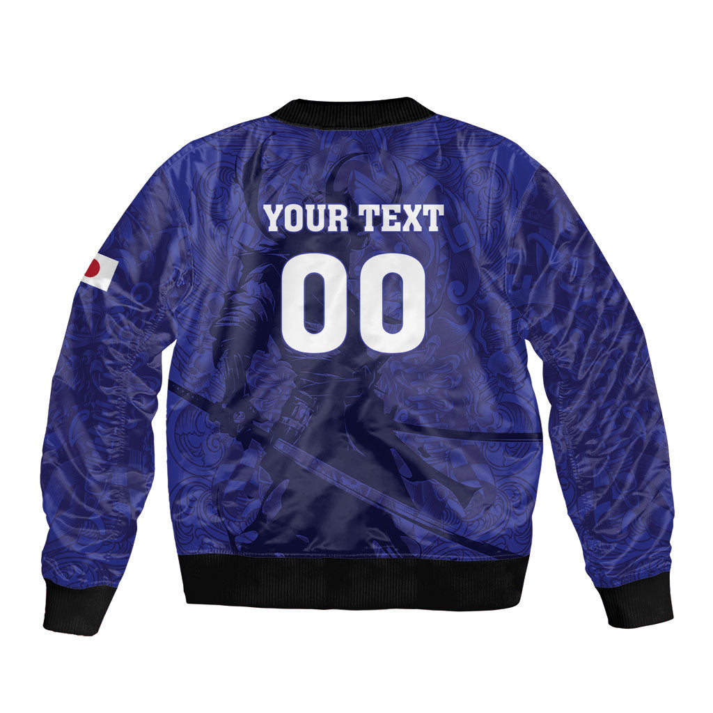 Custom Japan Samurai Blue 2026 Football Sleeve Zip Bomber Jacket Go Champion
