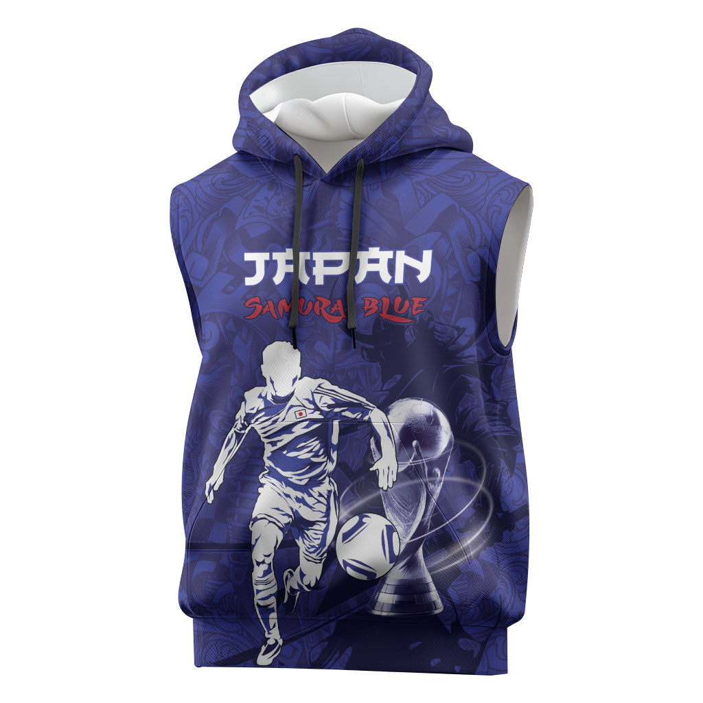 Custom Japan Samurai Blue 2026 Football Sleeveless Hoodie Go Champion