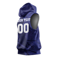 Custom Japan Samurai Blue 2026 Football Sleeveless Hoodie Go Champion