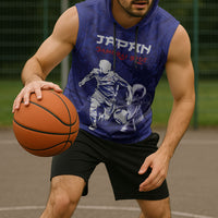 Custom Japan Samurai Blue 2026 Football Sleeveless Hoodie Go Champion