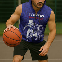 Custom Japan Samurai Blue 2026 Football Sleeveless Zip Hoodie Go Champion
