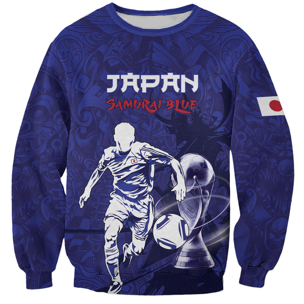 Custom Japan Samurai Blue 2026 Football Sweatshirt Go Champion