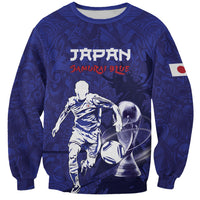 Custom Japan Samurai Blue 2026 Football Sweatshirt Go Champion