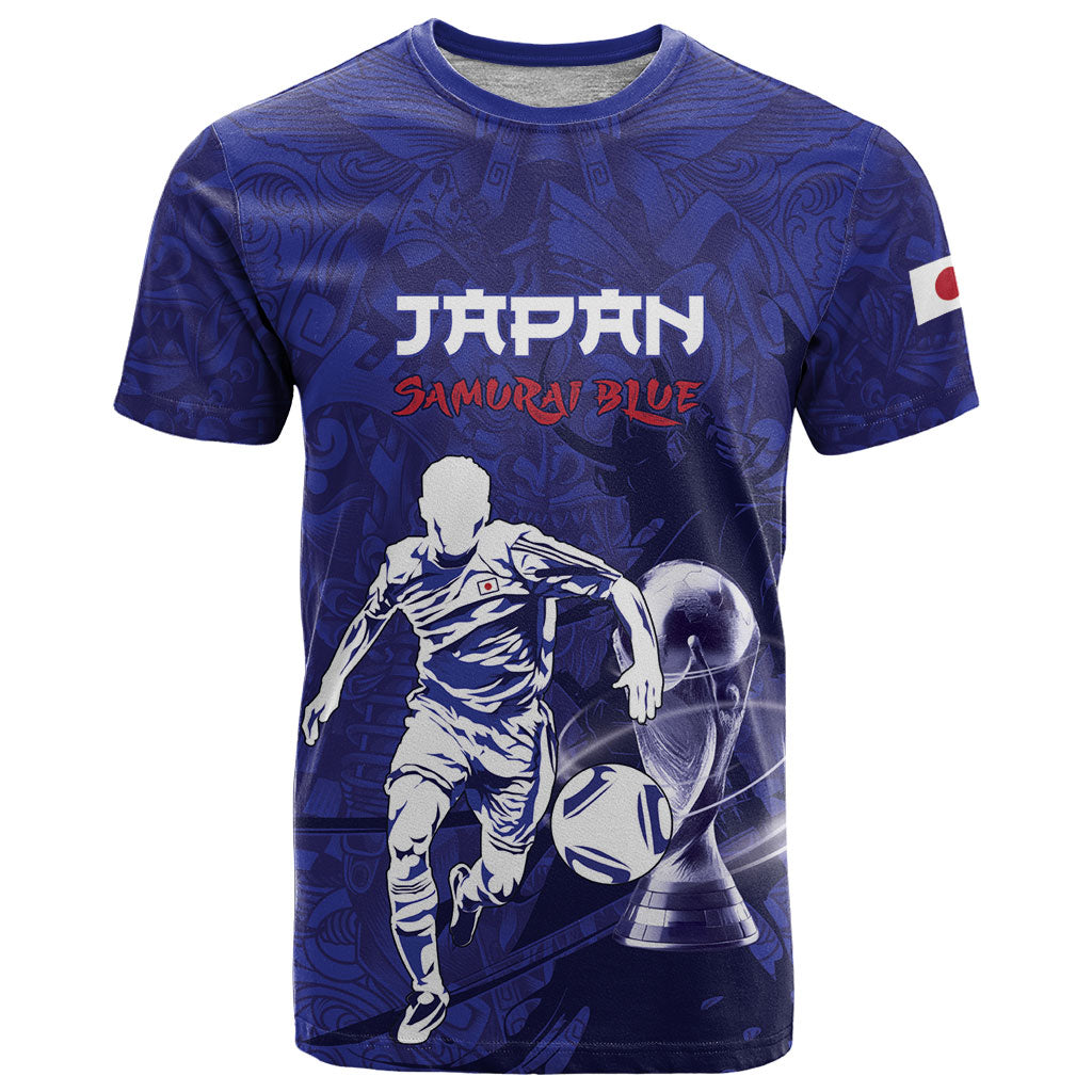 Custom Japan Samurai Blue 2026 Football T Shirt Go Champion