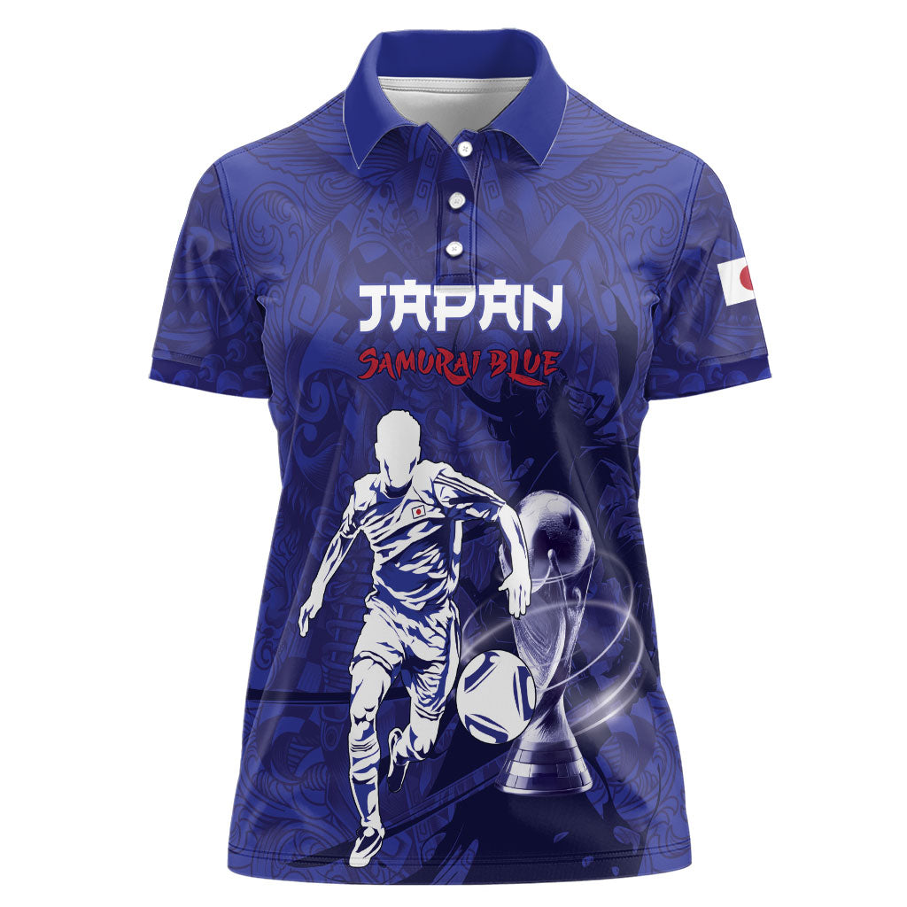 Custom Japan Samurai Blue 2026 Football Women Polo Shirt Go Champion