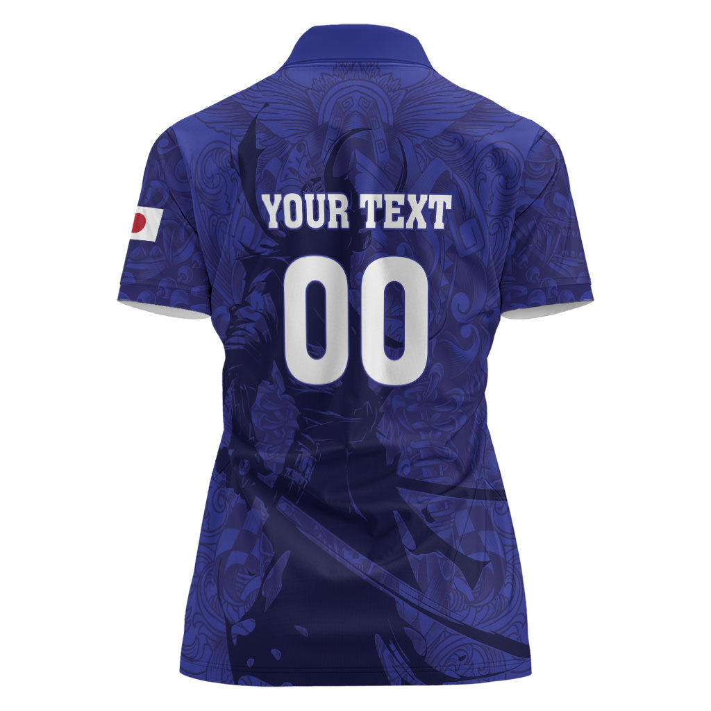 Custom Japan Samurai Blue 2026 Football Women Polo Shirt Go Champion