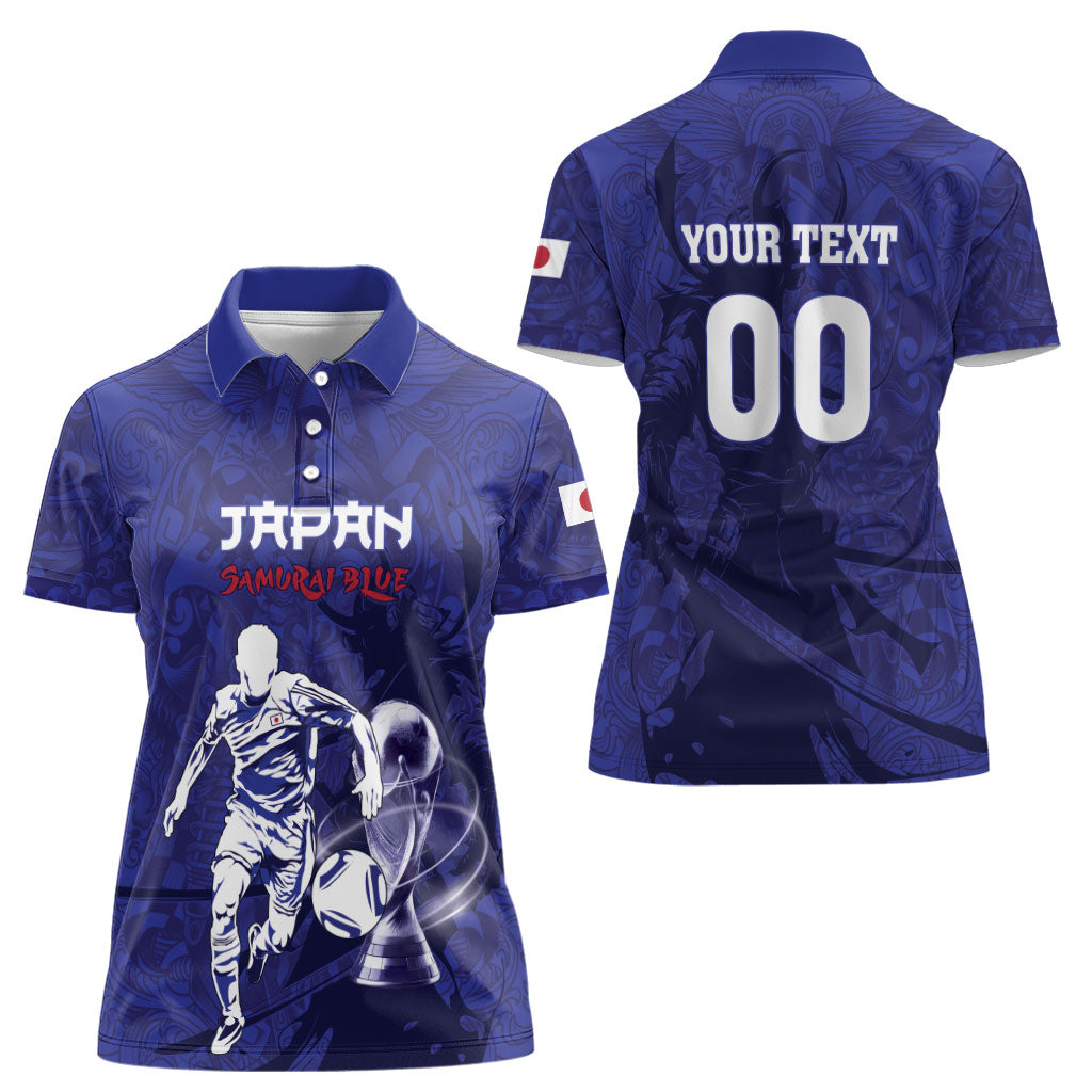 Custom Japan Samurai Blue 2026 Football Women Polo Shirt Go Champion