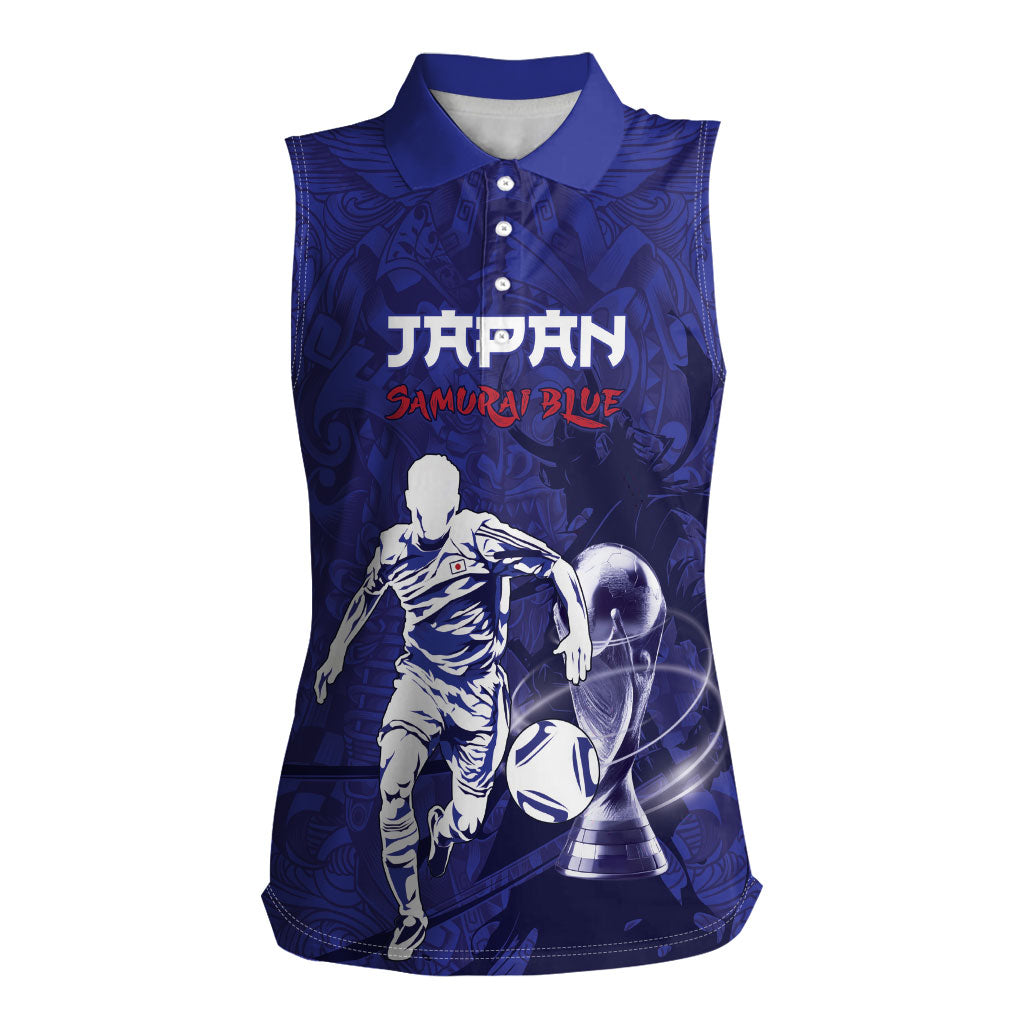 Custom Japan Samurai Blue 2026 Football Women Sleeveless Polo Shirt Go Champion