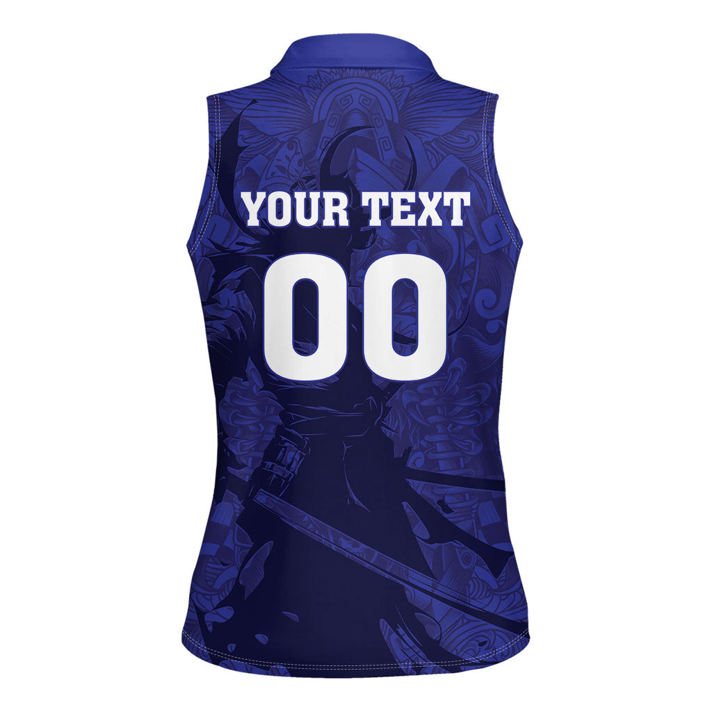 Custom Japan Samurai Blue 2026 Football Women Sleeveless Polo Shirt Go Champion