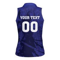 Custom Japan Samurai Blue 2026 Football Women Sleeveless Polo Shirt Go Champion