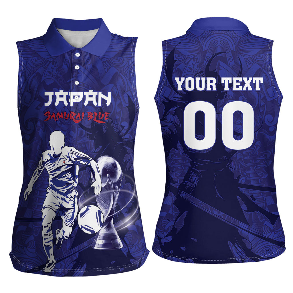 Custom Japan Samurai Blue 2026 Football Women Sleeveless Polo Shirt Go Champion