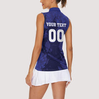 Custom Japan Samurai Blue 2026 Football Women Sleeveless Polo Shirt Go Champion