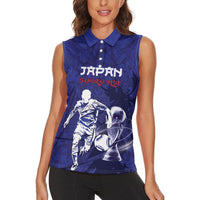 Custom Japan Samurai Blue 2026 Football Women Sleeveless Polo Shirt Go Champion