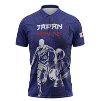 Custom Japan Samurai Blue 2026 Football Zipper Polo Shirt Go Champion